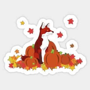 A Fox in the Pumpkin Patch Sticker